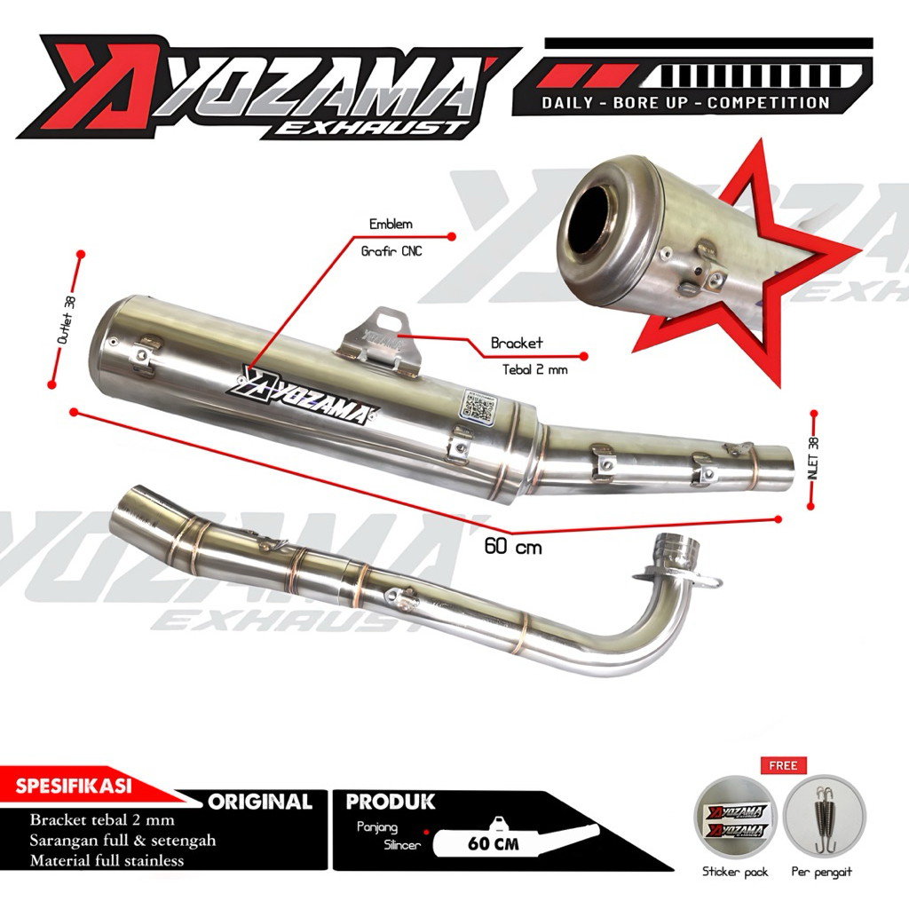 knalpot original yozama standar racing 5tp jupiter z jupiter burhan vega r new vega r lama vega rr z