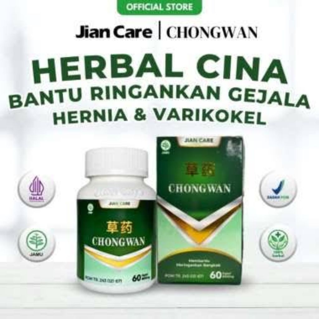Jiancare Chongwan Obat Herbal Cina Bantu Ringankan Gejala Hernia Dan Varikokel Original Herbal BPOM