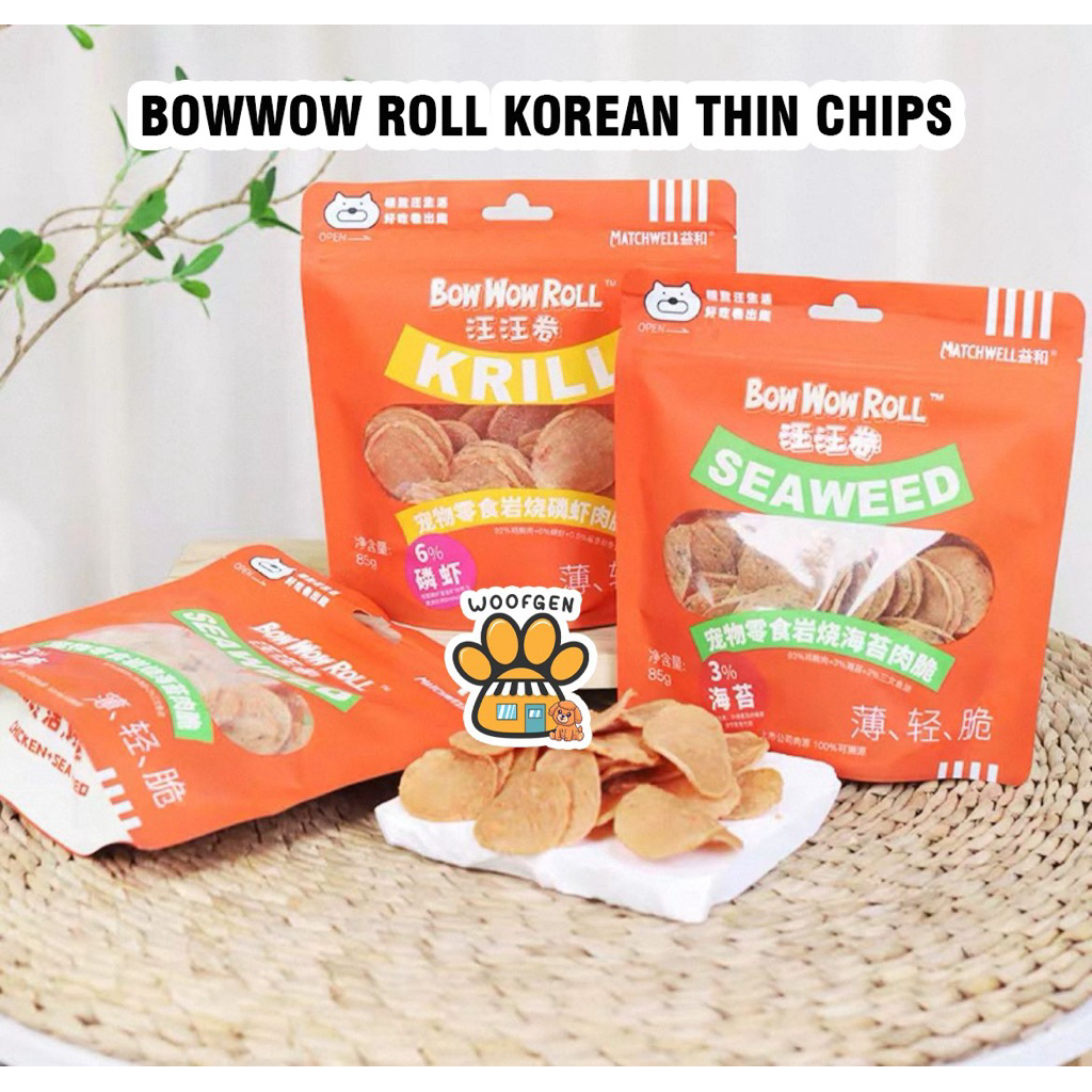 snack anjing bow wow roll seaweed chips korea treat