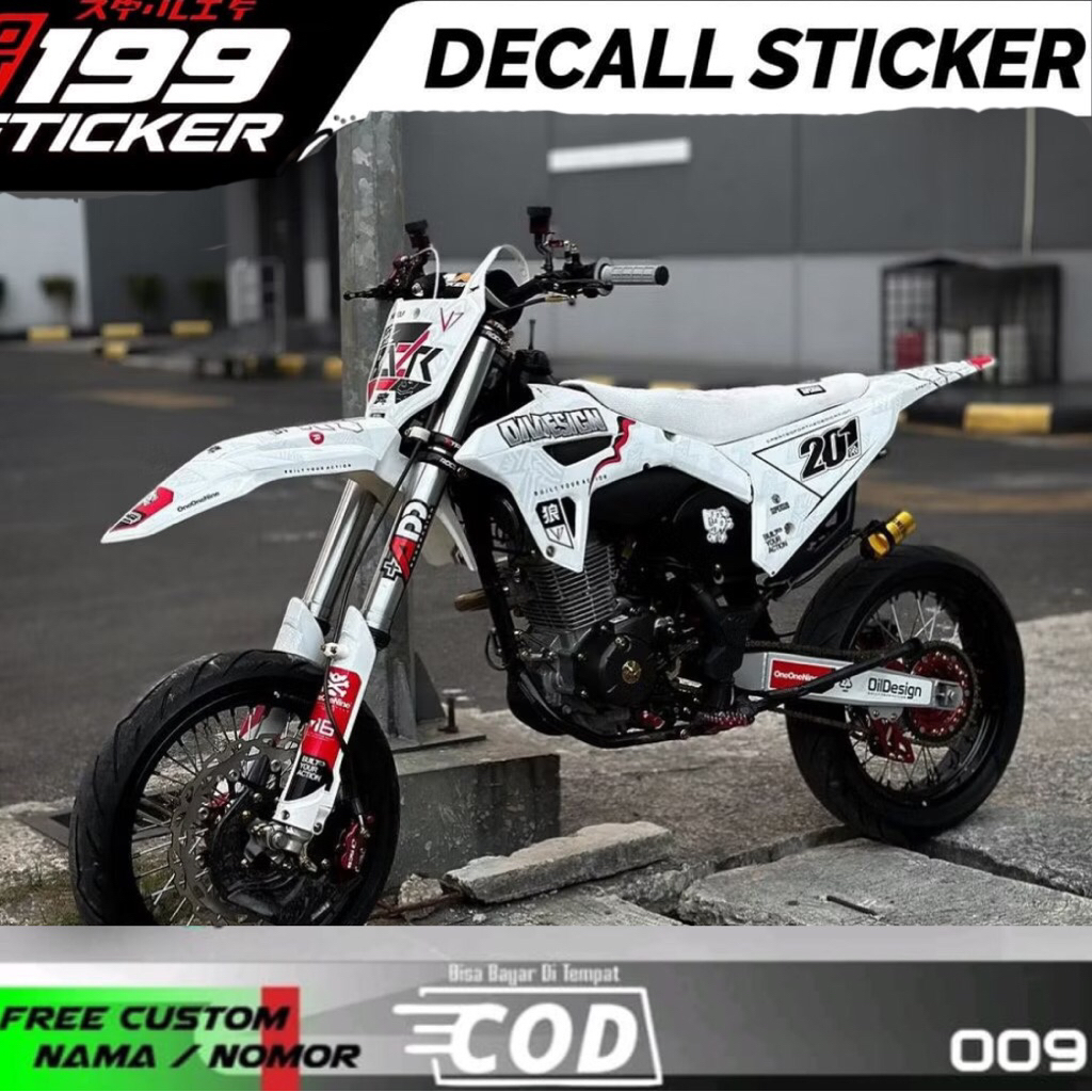 DECAL STICKER MOTOR HONDA CRF 150 L NEW SUPERMOTO/CRF 150 OLD/CRF 230/CRF 250/CRF 110/CRF 450