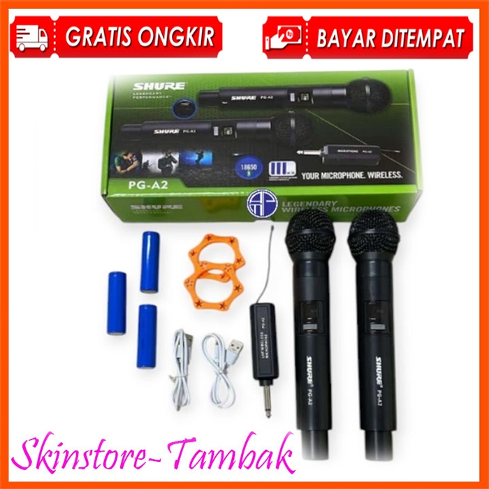 Mic Wireless Shure Mic Cas 2 Pcs Mic / Mic Wireless Shure Suara jernih dan bagus cocok buat karaokea