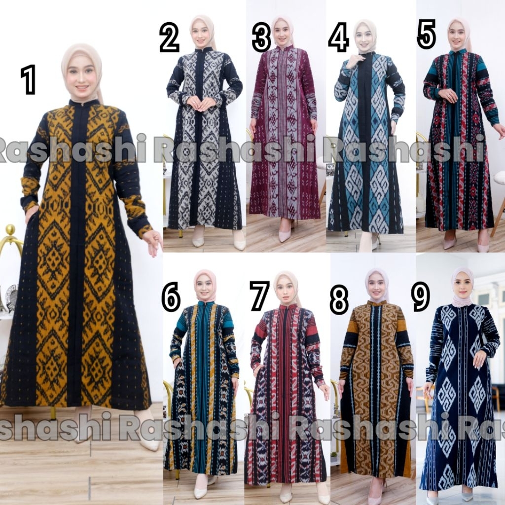 Ameena Gamis tenun troso ori maxy tenun asli jepara gamis etnik lebaran 2025 busui friendly ld 100 1