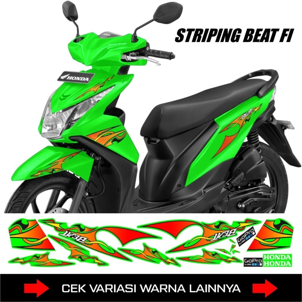 Stiker Variasi Honda Beat Fi 2012-2015 Custom Striping/Stiker Beat Fi/Striping Honda Beat Fi