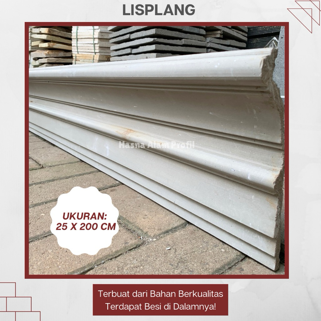 Lisplang Beton 25 x 200 cm – Lis Profil Rumah, Lis Profil Beton, Dekorasi Bangunan
