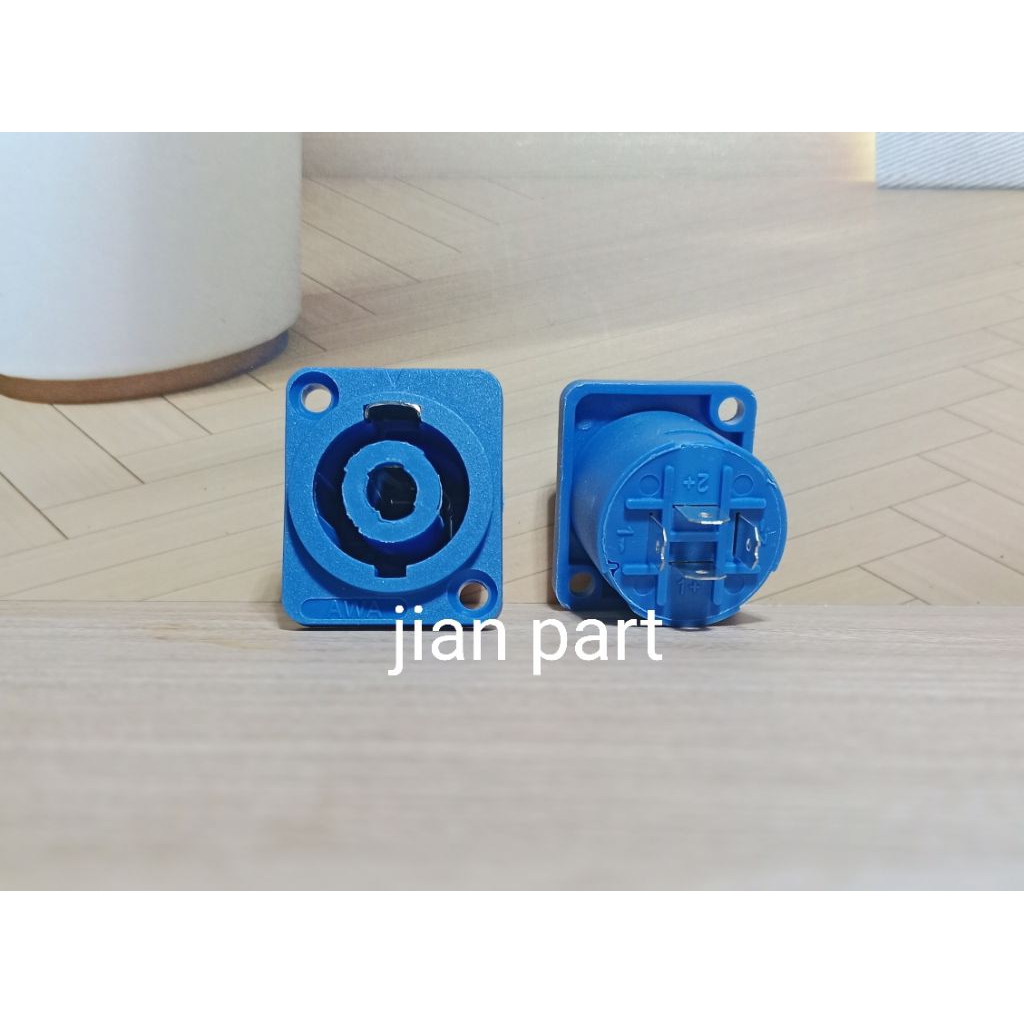 soket spikon, socket speakon biru female 4 pin original soket speaker