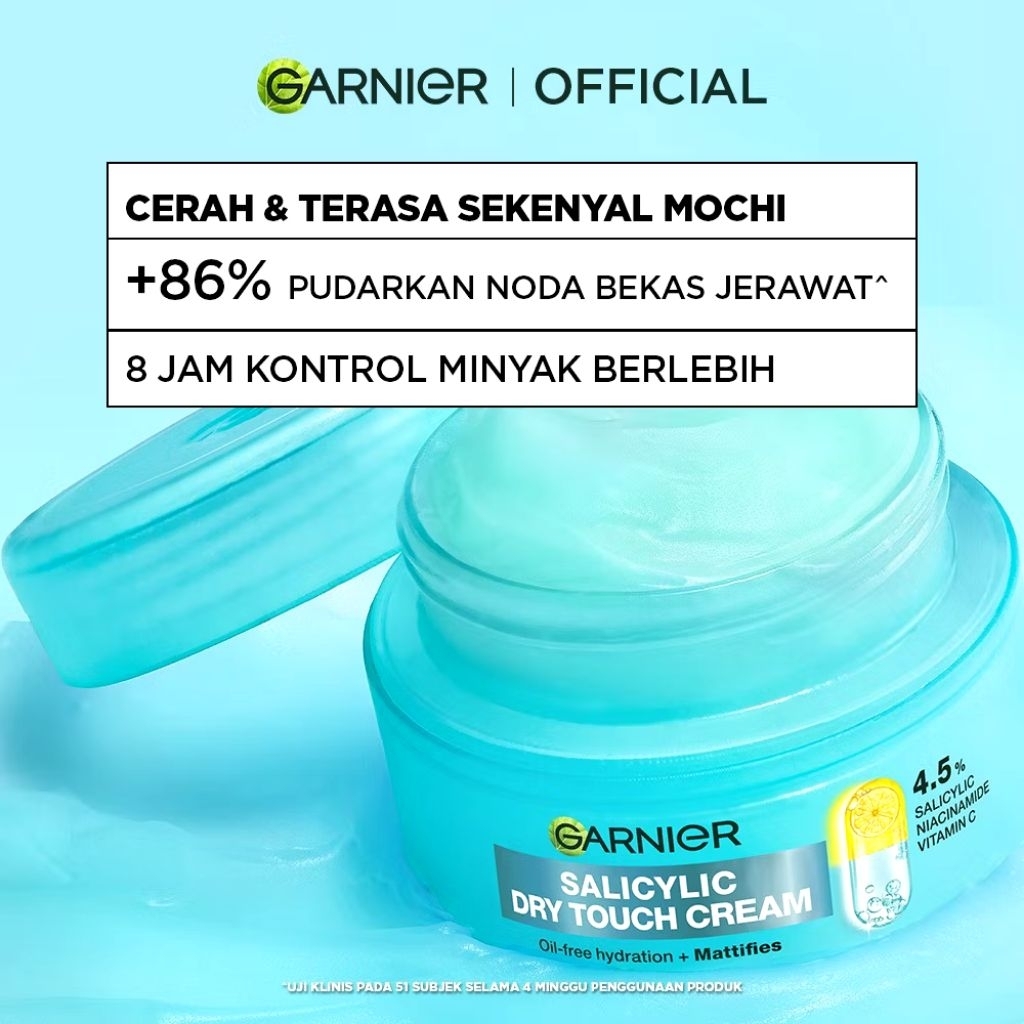GARNIER Mochi 50ml Dry Touch Cream Moisturizer  Pelembab Wajah Skin Barrier 4.5% Vitamin C / Niacina