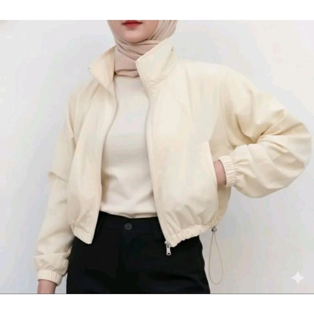 jaket wanita crop parasut terbaru