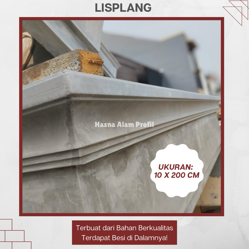 Lisplang Beton 10 x 200 cm – Lis Profil Rumah, Lis Profil Beton, Dekorasi Bangunan