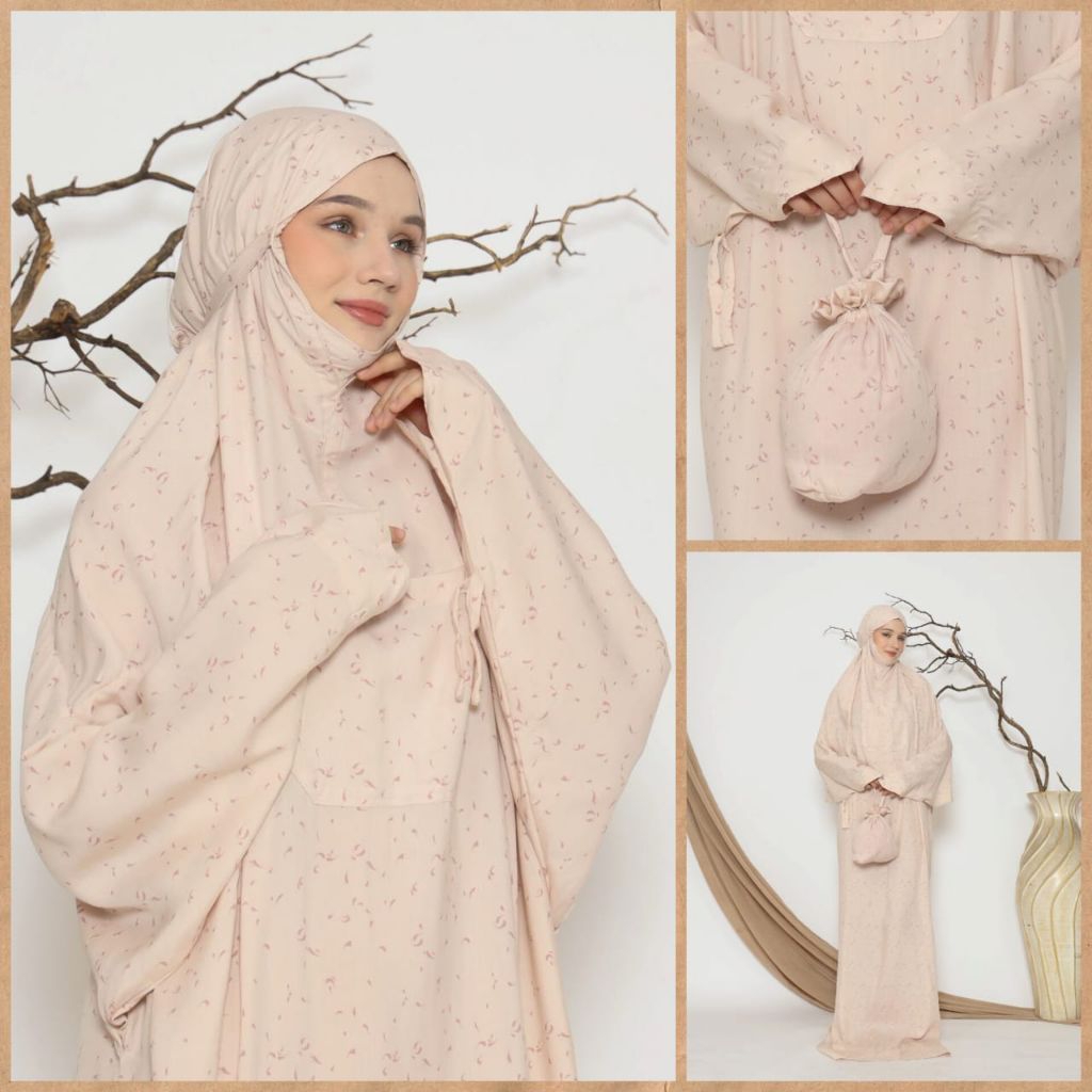 Mukena Terusan Motif Model Hadramaut || Terusan Hadromi || Mukena Terusan Bahan Rayon || Mukena Cant