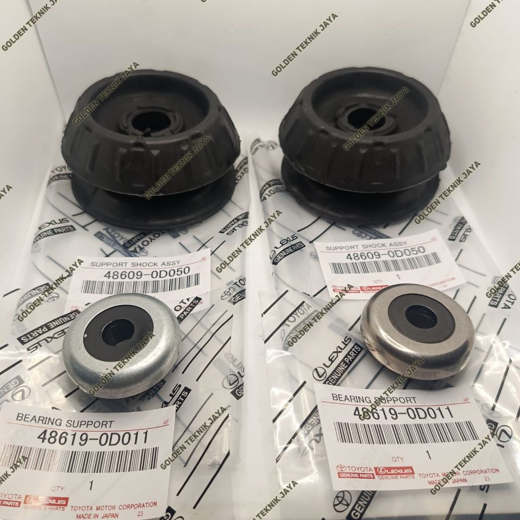 KARET SUPPORT SHOCK + BEARING SUPPORT SET NEW VIOS YARIS GEN 2 ORI HARGA 1SET