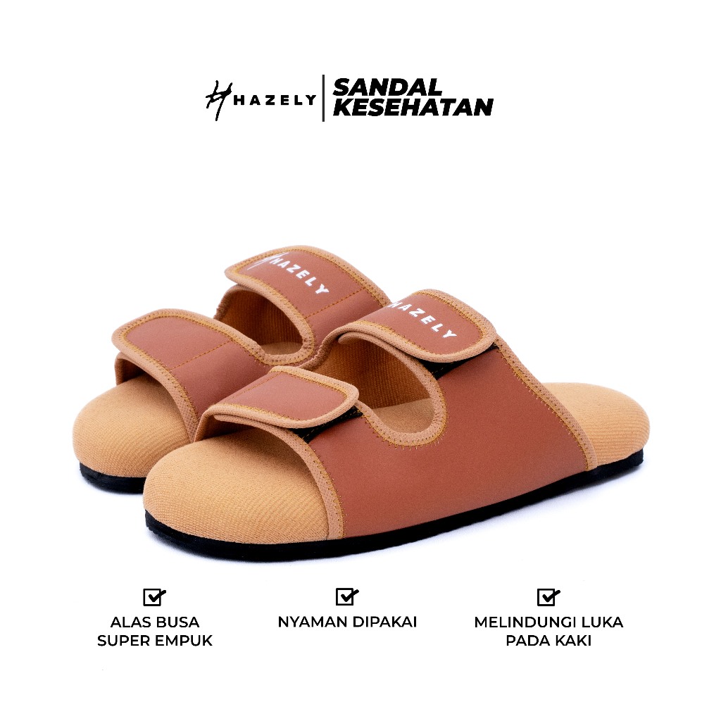 Sandal Diabetes Super Empuk - Sandal Kesehatan Wanita/Pria Super Empuk - JEFF SERIES - HAZELY INDONE