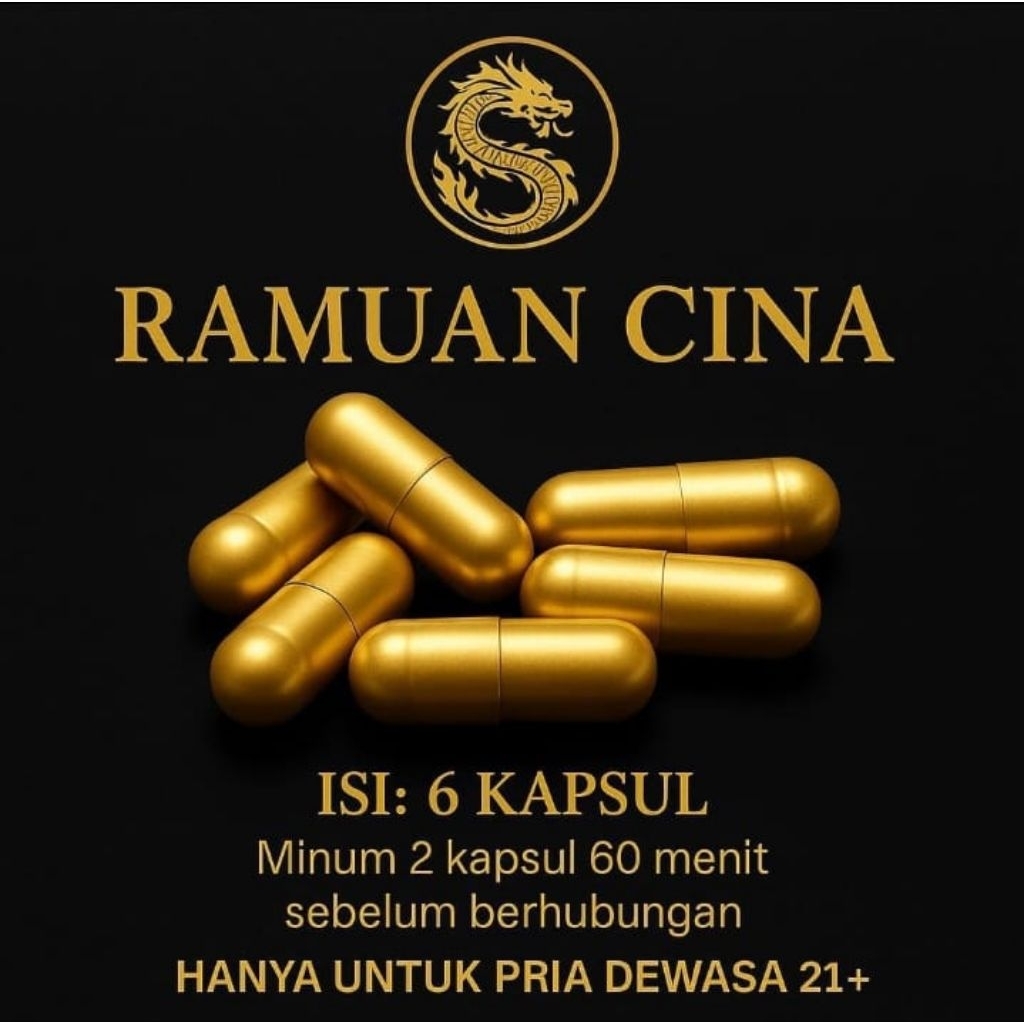 Ramuan Cina Gold Blister Obat Kuat 6 kapsul super strong