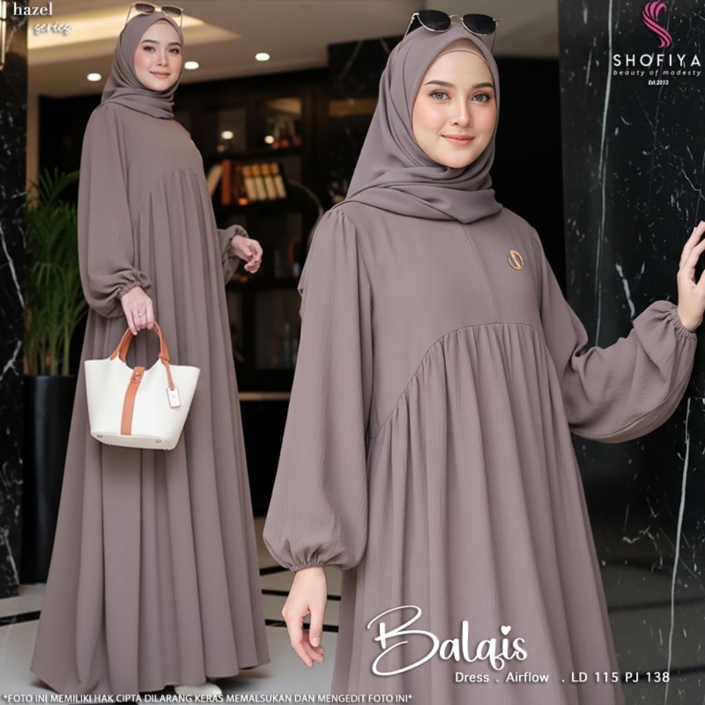 Dress Gamis Wanita Best Seller Balqis Dress By Shofiya