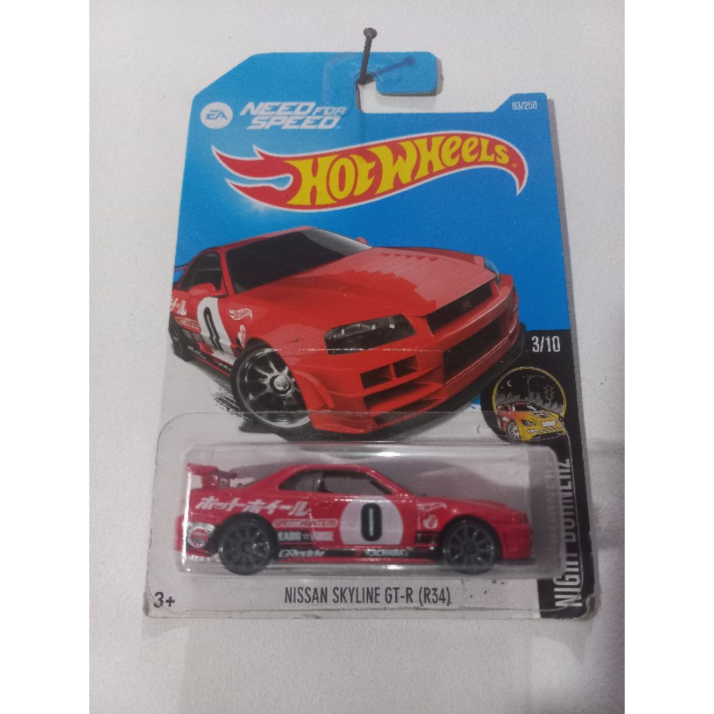 hotwheels nissan skyline r34 need for speed merah hitam