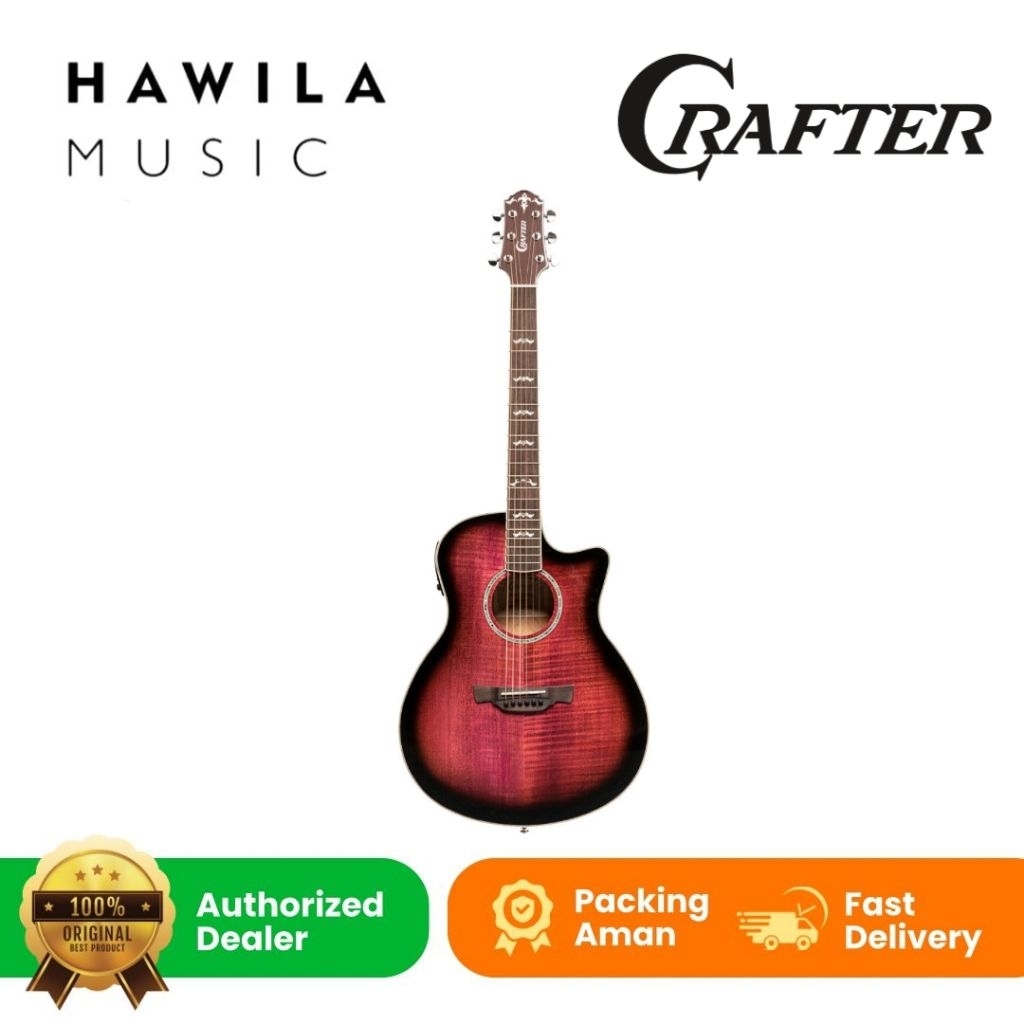 Gitar Akustik Elektrik CRAFTER NOBLE TPS Edition Flame Maple Ori Korea