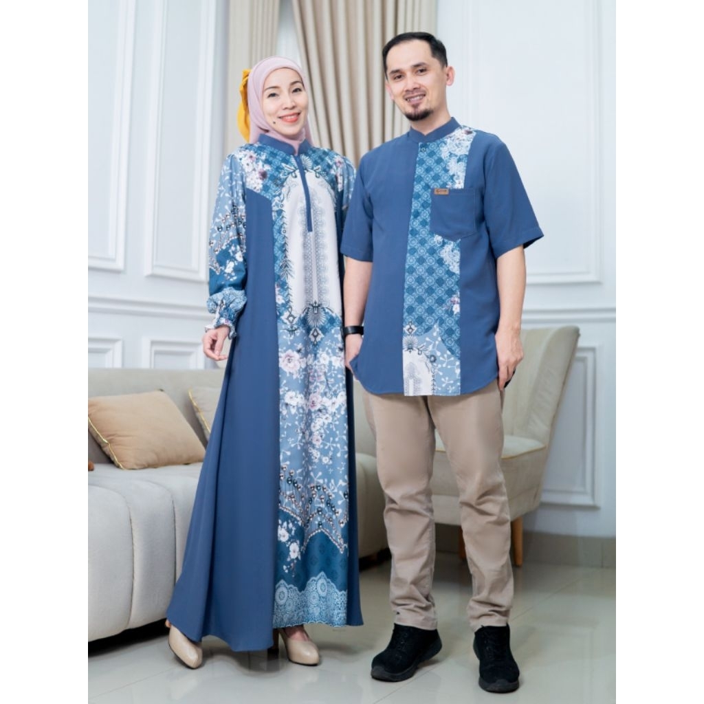 Salim moslem- Marina silk ANTI UV Family Sarimbit Keluarga Set Couple Lebaran 2026 Baju Couple