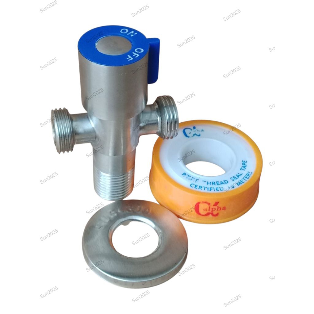 Kran cabang 2 untuk pengisian tangki kloset duduk dan kran semprot