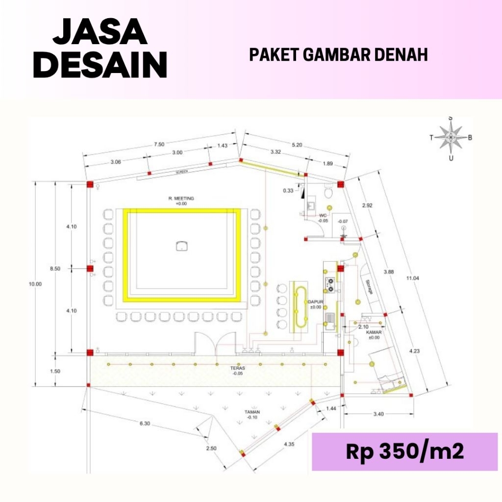 gambar kerja denah autoCAD