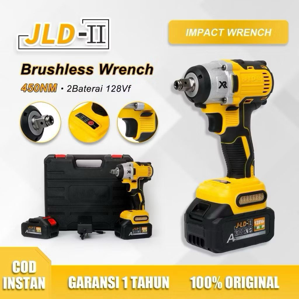 Impact Wrench JLD 2 Baterai 450Nm 3000 RPM