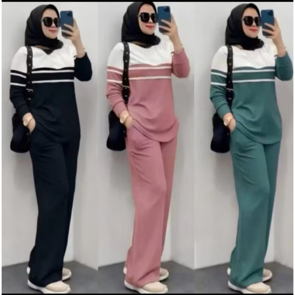 Setelan Elve Wanita Dewasa SETELAN WANITA KEKINIAN 2025 ONE SET APOLO WANITA TERBARU BAJU WANITA DEW