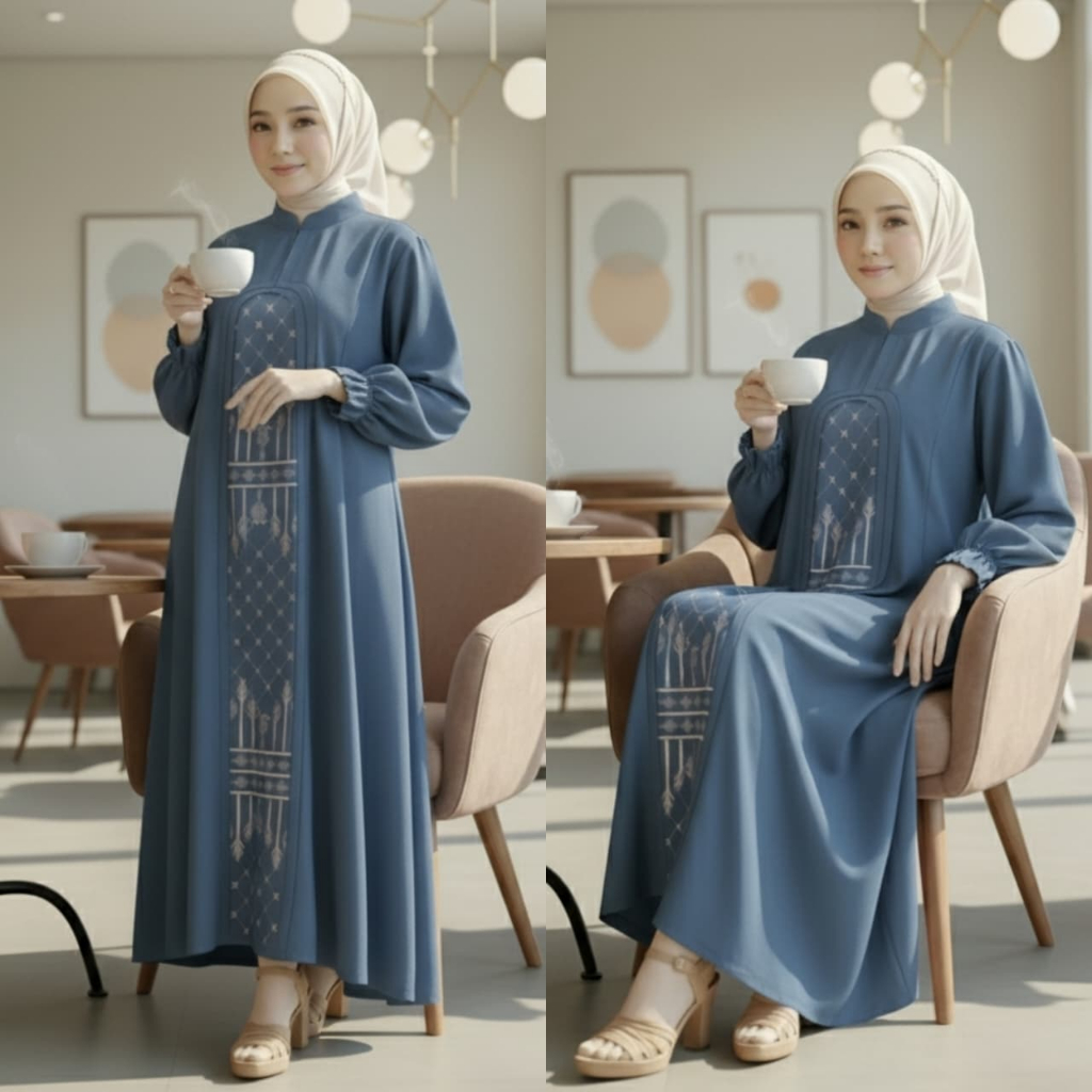 ARABIC MIDI DRESS JUMBO / DRESS TILE ETNIK TERBARU