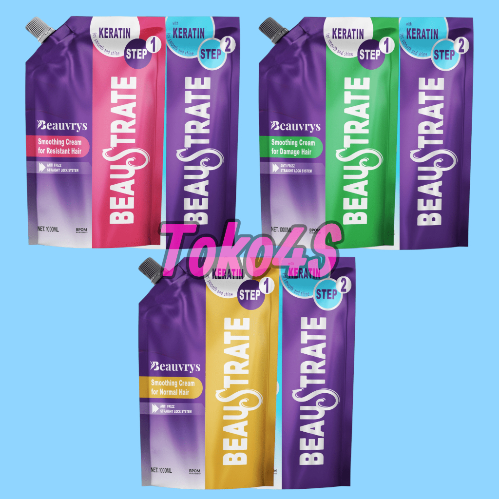 Beauvrys paket Smoothing Keratin 1000ml / Beaustrate Smoothing Keratin Pelurus Rambut
