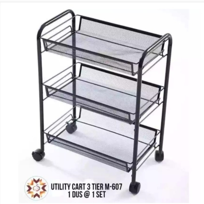 HORNAVAN TROLI 3 SUSUN DENGAN RODA/ RAK SUSUN DAPUR / RAK DENGAN RODA TERMURAH/ TROLI SUSUN