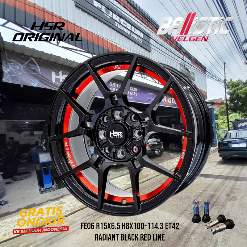 HSR FE06 R15 Velg Set 4pcs Untuk Brio Jazz Agya Vios Avanza Xenia Livina Ring 15  ballistic tegal