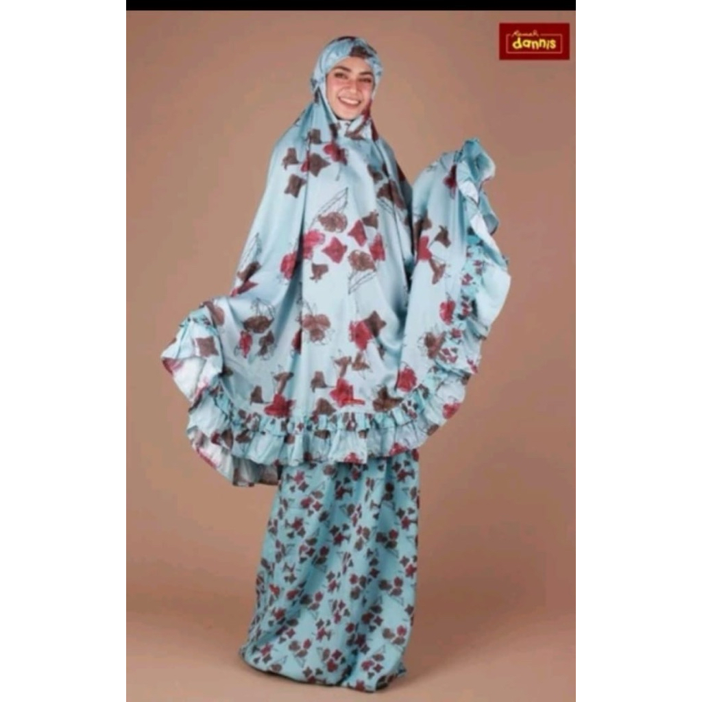 sale 40% / M191025 / mukenah dannis / dewasa / katun / motif daun / mukenah murah