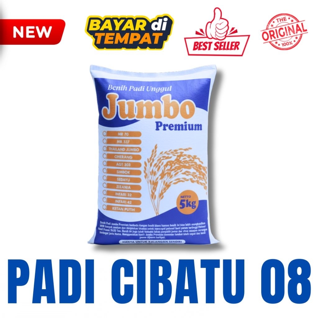 Benih bibit padi cibatu 08 original kemasan 5kg produk asli Terlaris