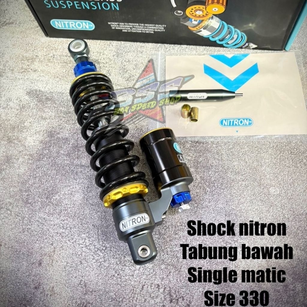 Shock Brecker merek Nitron single Tabung Bawah panjang 330mm