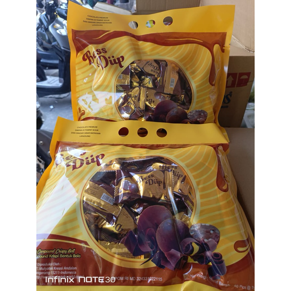 Bess Diip Coklat Bola isi 40pc/ Bess Diip crispy Ball