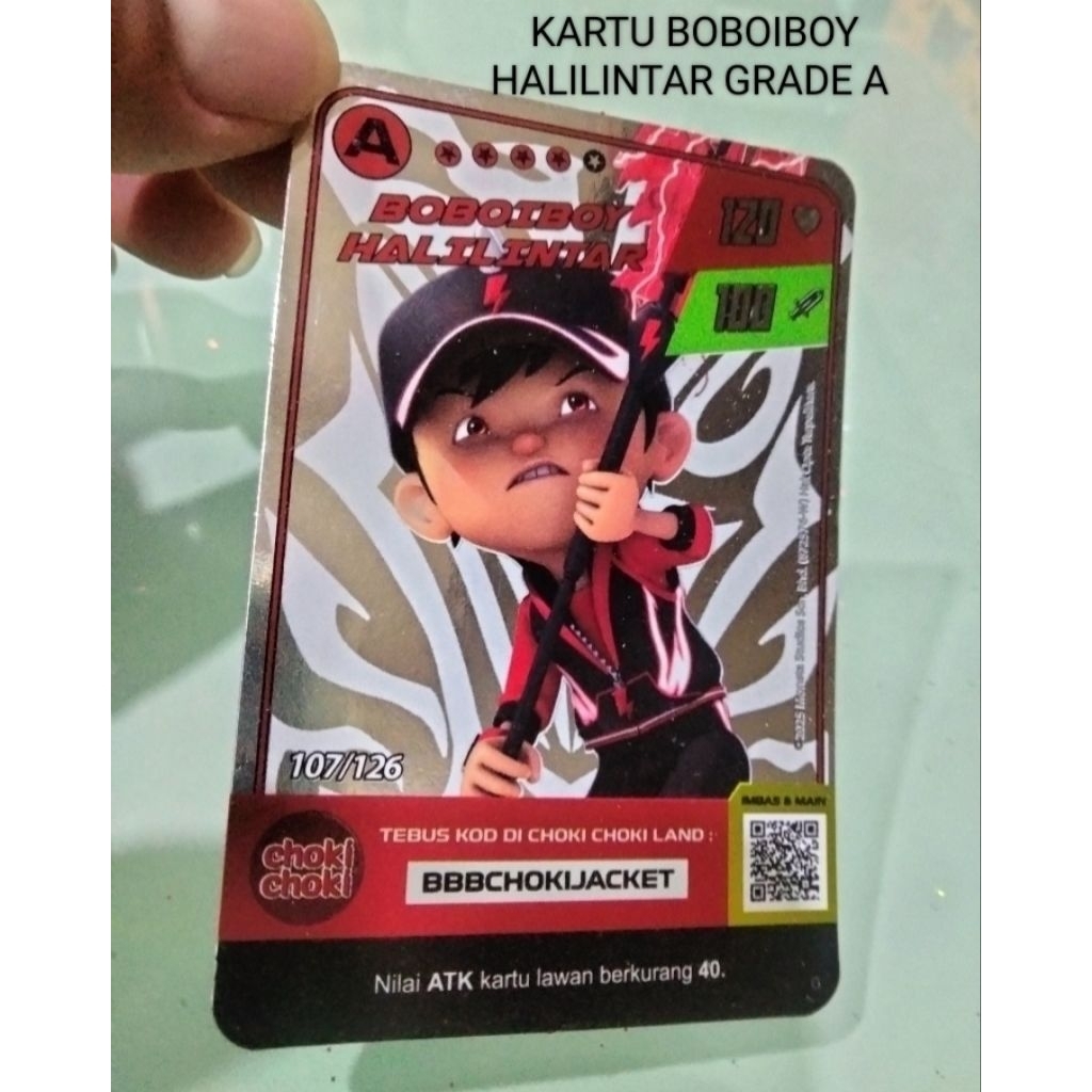 KARTU CARD BOBOIBOY HALILINTAR GRADE A 107/126 ORIGINAL
