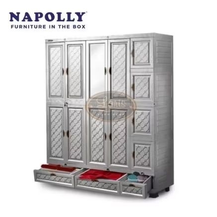 Almari Pakaian Plastik Napolly 5 Pintu