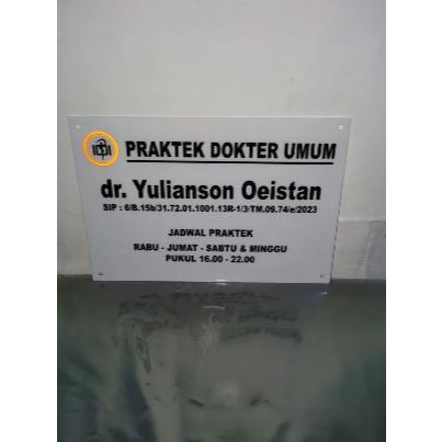 papan nama plang praktek akrilik dokter/ bidan / apoteker
