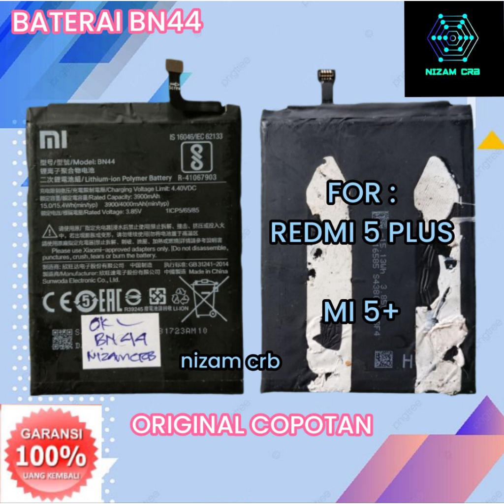 Baterai Battery Batre XIAOMI Redmi 5 Plus MI 5+ BN44 Original Copotan Bergaransi