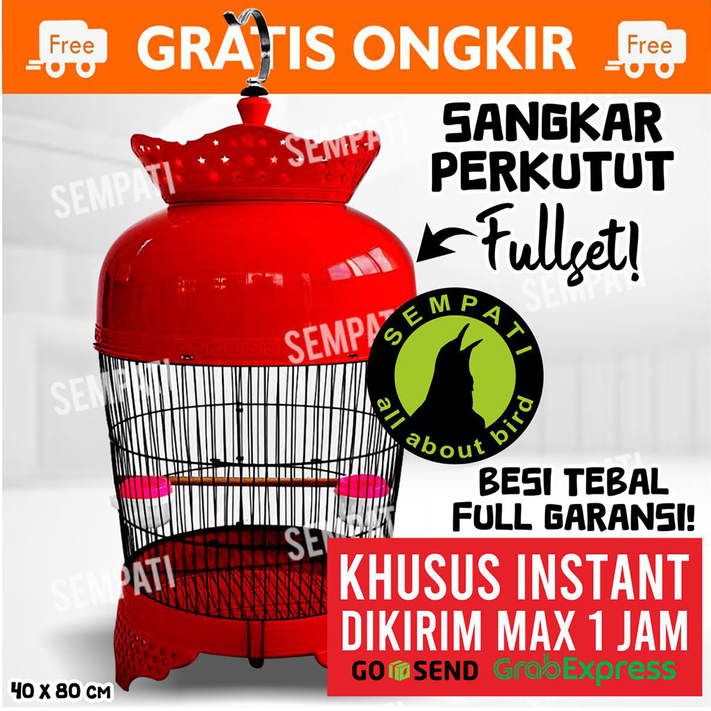 SEMPATI Sangkar Kandang Burung Perkutut Lokal Bahan Plastik Full Warna Fullset Mahkota Tebok Bintang