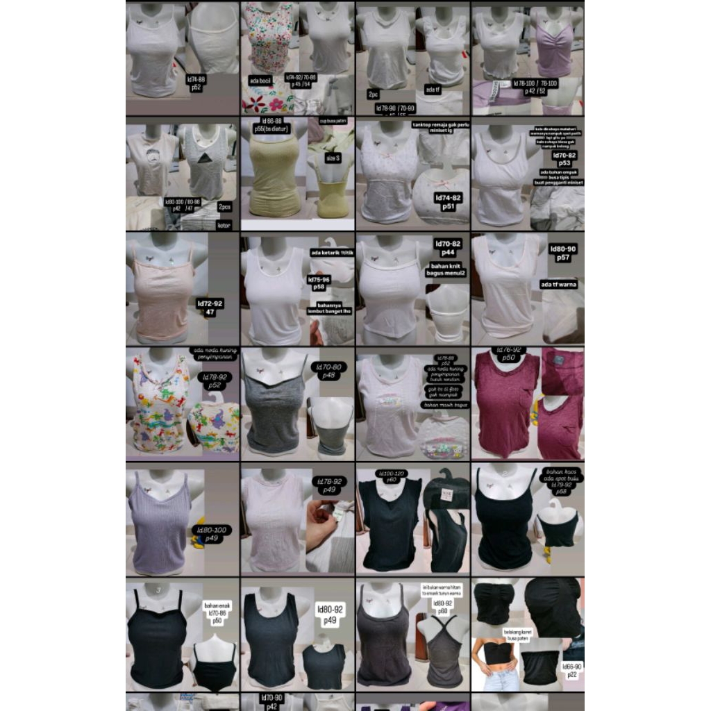 kamisol kutungan remaja wanita tanktop