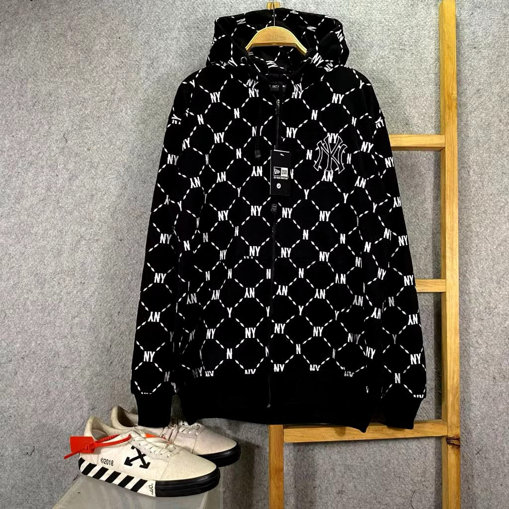 Jaket Hoodie New Era Yankees Zipper Fullprint Logo Bordir Premium Fulltag