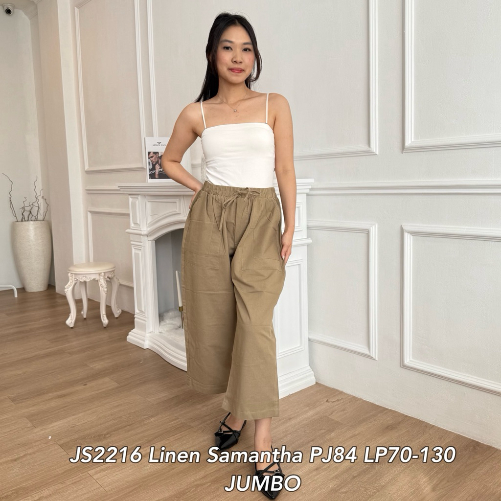 celana / bawahan kulot wanita LP70-130 jumbo bahan linen js2216