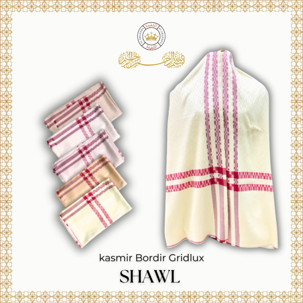 ALSHAFEDA - Shawl kasmir Bordir Gridlux #1064 kasmir arab dewasa & anak laki-laki