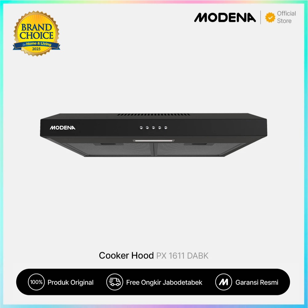 Modena Slim Hood PX 1611 DABK - Penyedot Asap Dapur Tipis dan Efisien