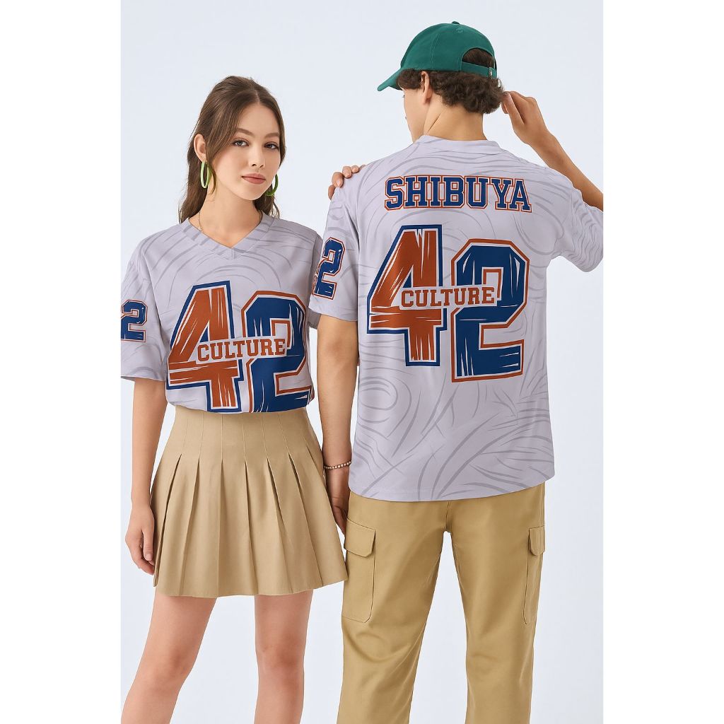 Jersey Angka/Kaos Angka/Baju Angka/Jersey Baseball Unisex/Kaos Angka Couple/Baju Baseball Wanita - L