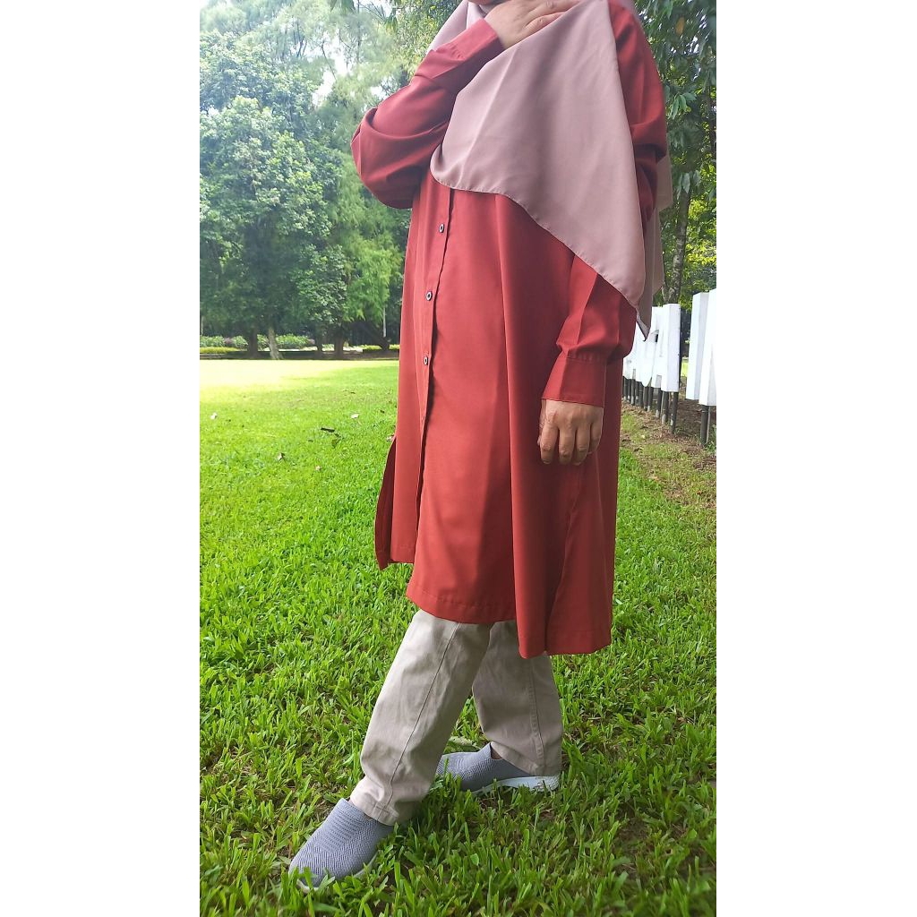 TUNIK KEKINIAN FULL KANCING BAHAN TOYOBO FODU PREMIUM