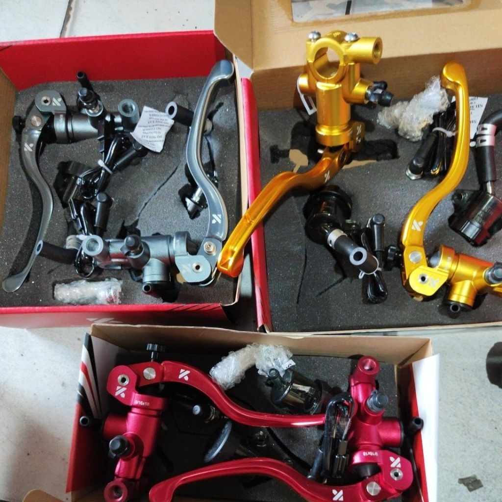 master rem set KTC KYTACO full tipe 7nb kiri kanan logo K baru  KYTA free tabung big 2pc+breket silv