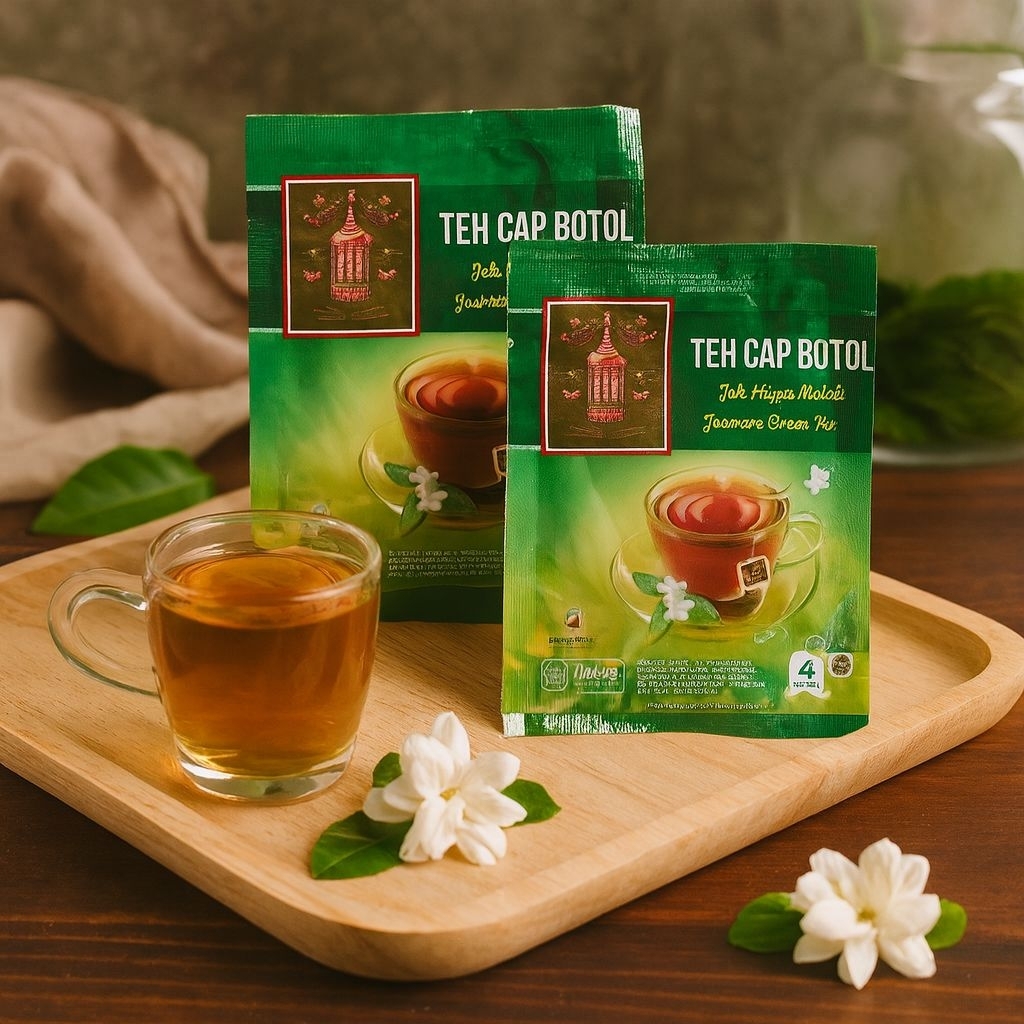 Teh Cap Botol Celup Sachet – 1 Pak Isi 20 Sachet | Teh Hitam Celup Harum, Nikmat & Praktis