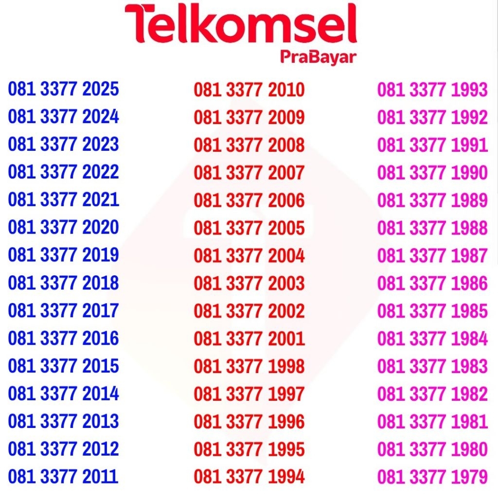 Nomor Cantik 11 Digit Simpati Telkomsel Seri Tahun