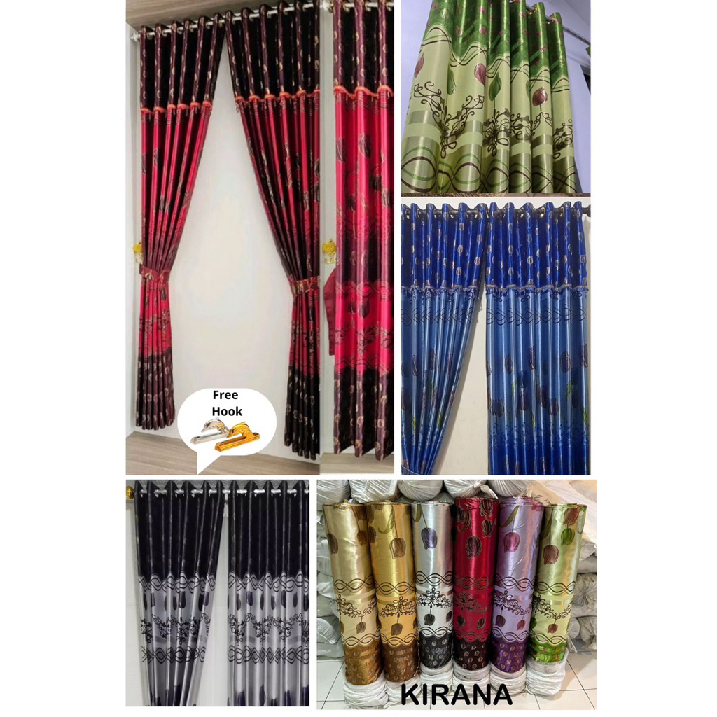 Gorden Blackout Mewah Motif Poni Tempel Bunga Tulip Printmas