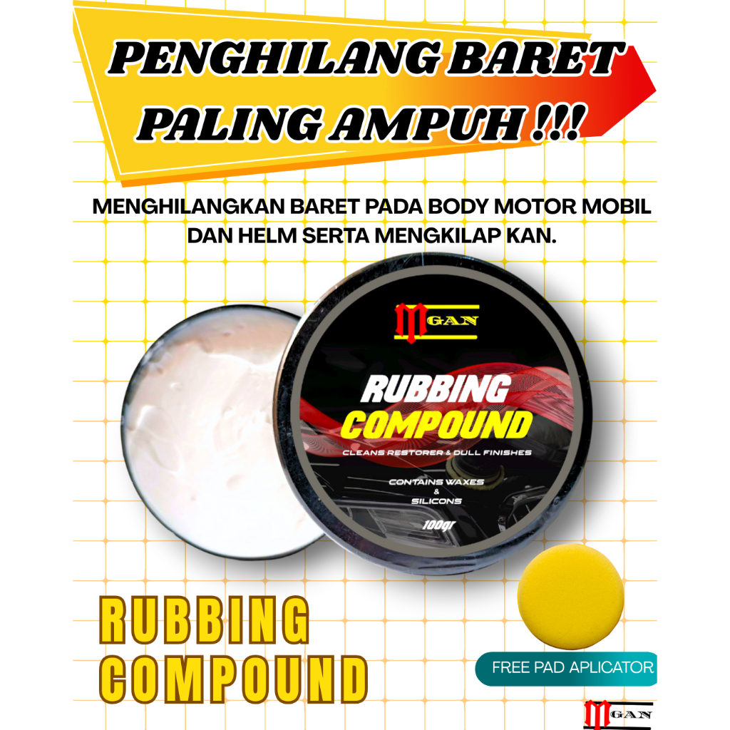 Rubbing Compound Penghilang Lecet Goresan Baret Body Mobil Motor &amp; Helm Scratch Remover Kompon