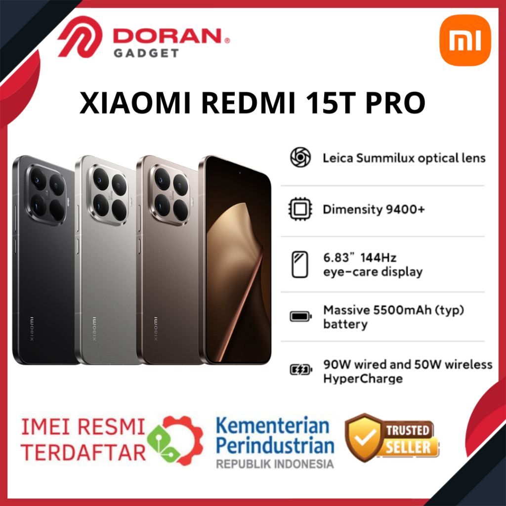 Handphone Xiaomi 15T Pro 12/512GB RAM 12GB ROM 512GB - Garansi Resmi 1 Tahun